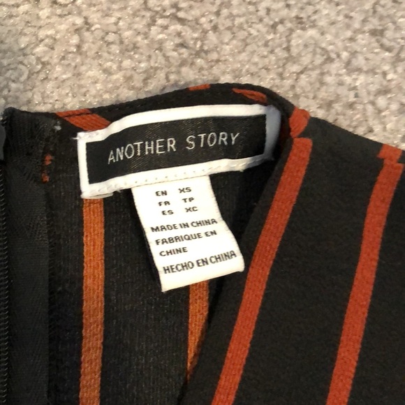 Black and Rust Pinstripe Jumpsuit - Picture 7 of 7